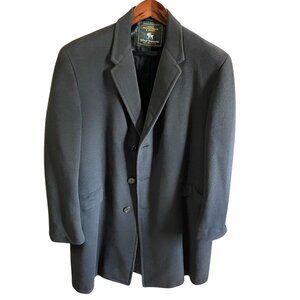Hart Schaffner & Marx Silver Trumpeter Mens Overcoat Size 48 100% Cashmere